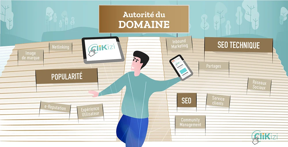 Illustration CliKizi : l'autorité du domaine (popularité, SEO technique)